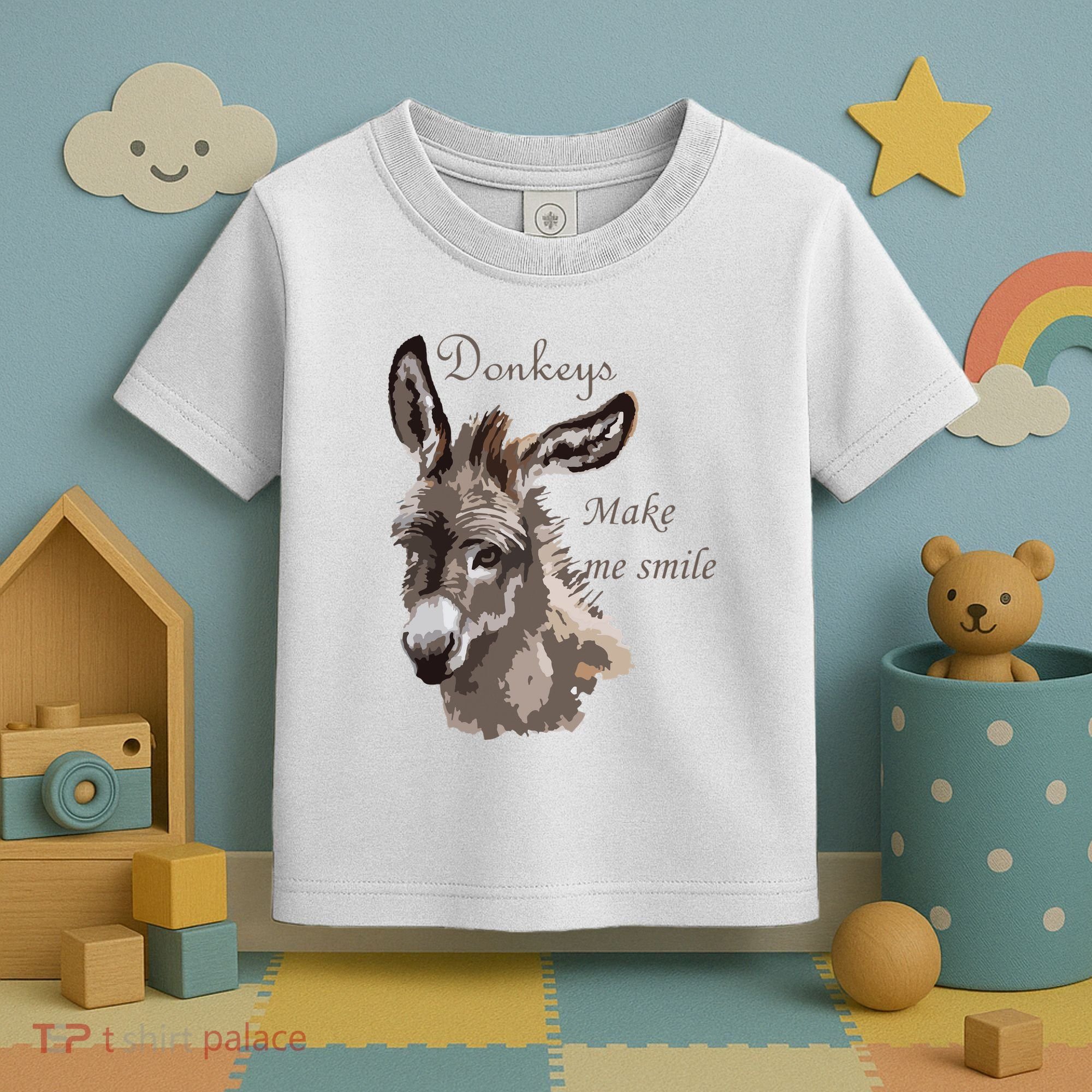 Donkeys Make Me Smile Cute Miniature DonkeyTail Lovers Toddler T-Shirt