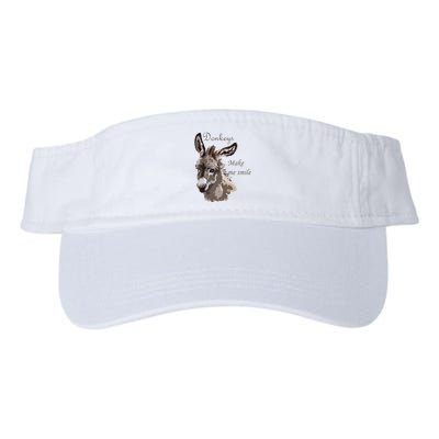 Donkeys Make Me Smile Cute Miniature DonkeyTail Lovers Visor