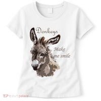 Donkeys Make Me Smile Cute Miniature DonkeyTail Lovers Women's T-Shirt thumb 0