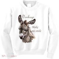 Donkeys Make Me Smile Cute Miniature DonkeyTail Lovers Kids Sweatshirt thumb 0