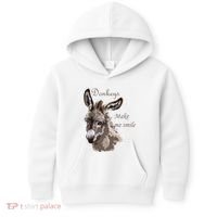 Donkeys Make Me Smile Cute Miniature DonkeyTail Lovers Kids Hoodie thumb 0