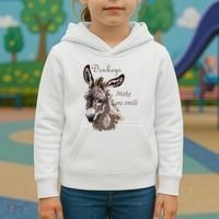 Donkeys Make Me Smile Cute Miniature DonkeyTail Lovers Kids Hoodie thumb 3