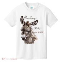 Donkeys Make Me Smile Cute Miniature DonkeyTail Lovers Kids T-Shirt thumb 0