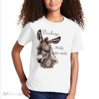 Donkeys Make Me Smile Cute Miniature DonkeyTail Lovers Kids T-Shirt thumb 2