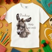 Donkeys Make Me Smile Cute Miniature DonkeyTail Lovers Kids T-Shirt thumb 3