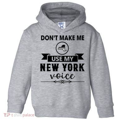Dont Make Me Use My New York Voice Toddler Hoodie