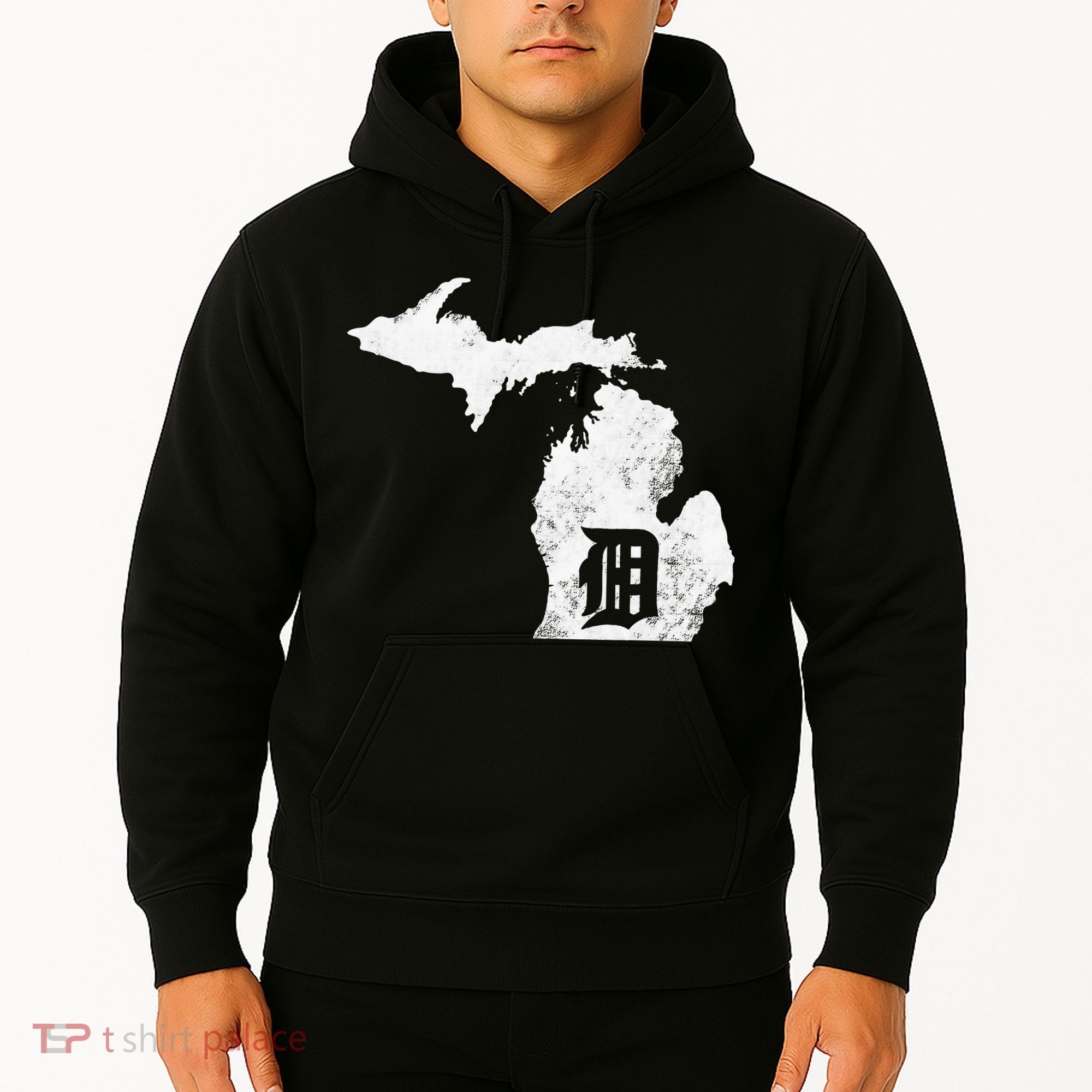 Detroit Michigan Motor City Midwest D Mitten Hoodie