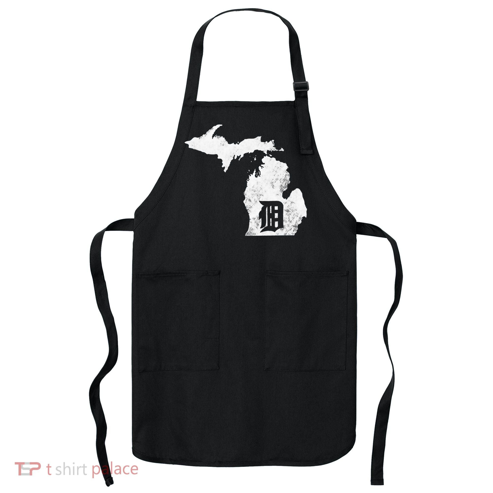 Detroit Michigan Motor City Midwest D Mitten Apron