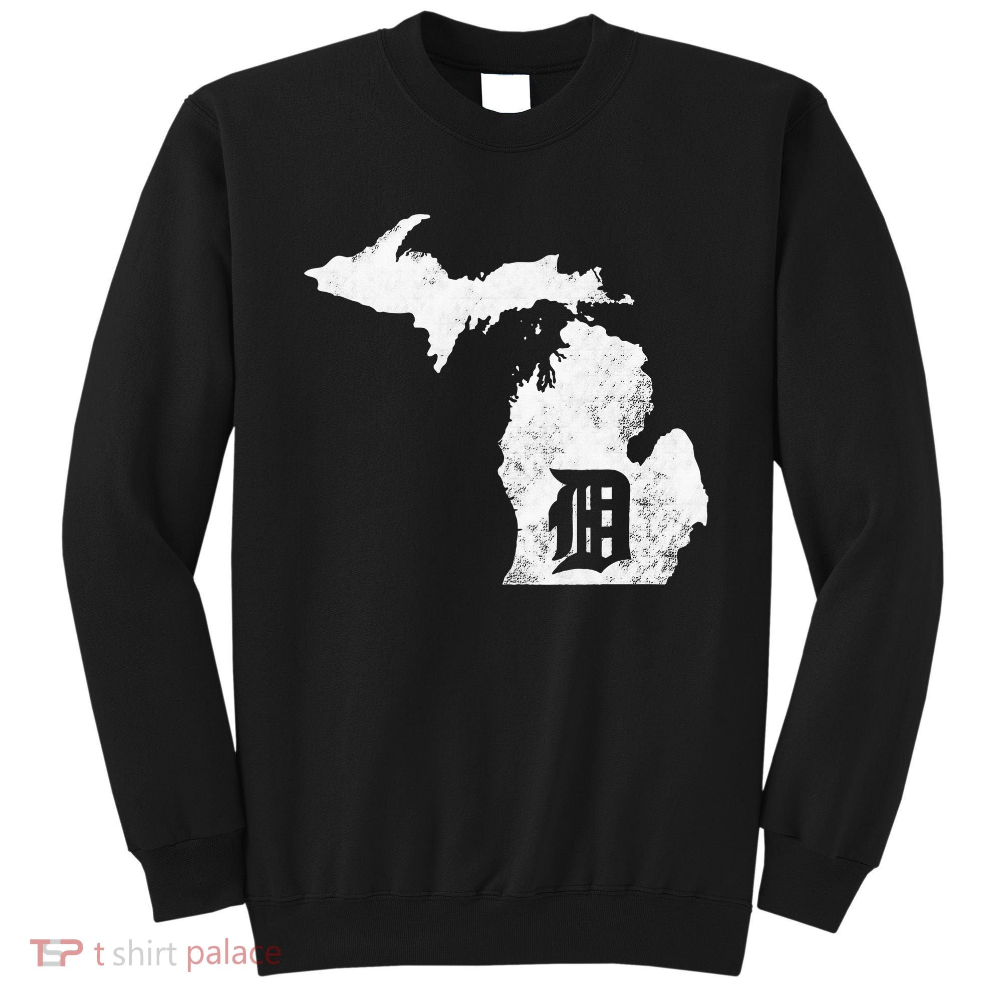 Detroit Michigan Motor City Midwest D Mitten Sweatshirt