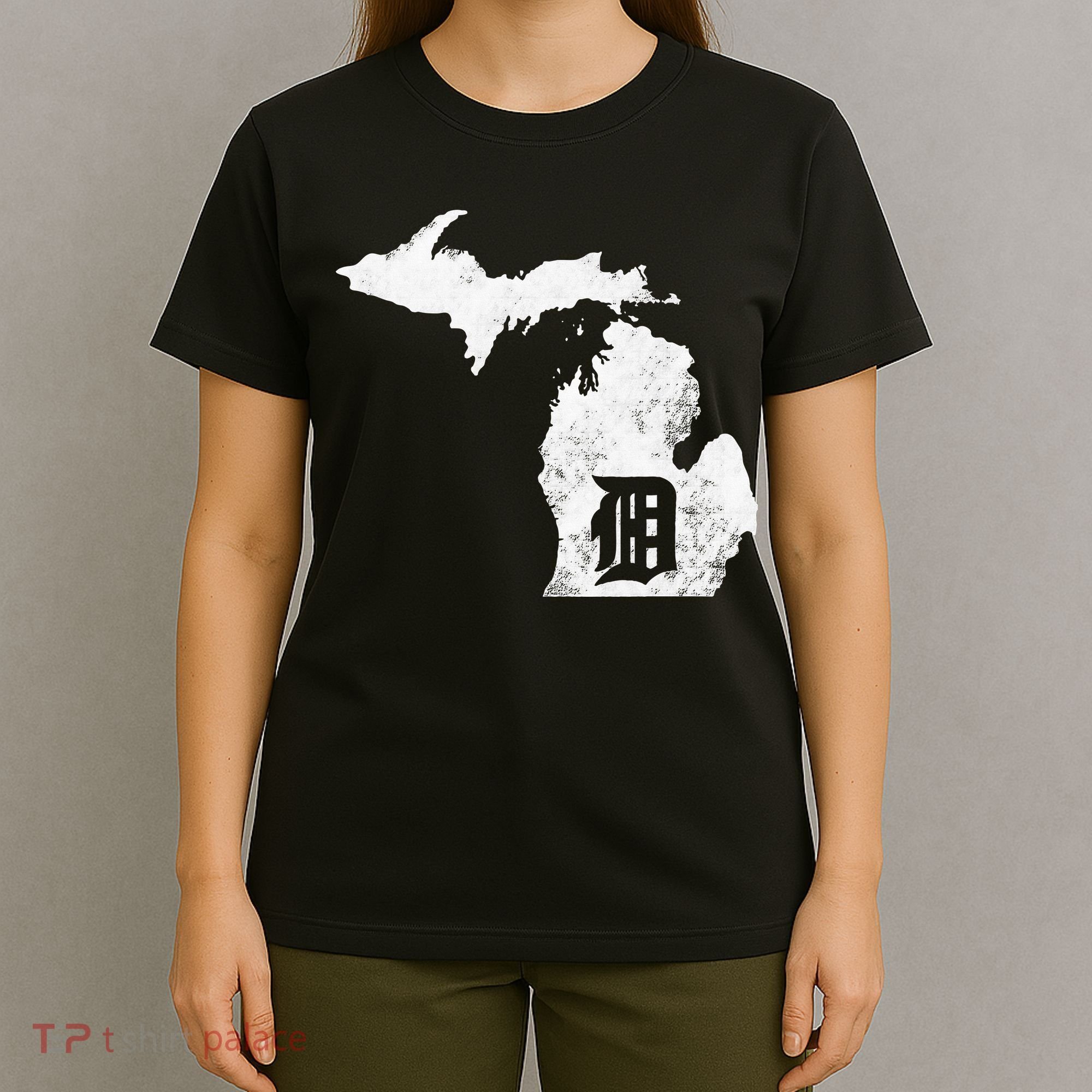 Detroit Michigan Motor City Midwest D Mitten T-Shirt
