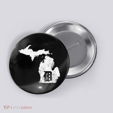Detroit Michigan Motor City Midwest D Mitten Button