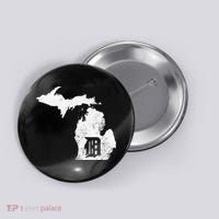 Detroit Michigan Motor City Midwest D Mitten Button thumb 0