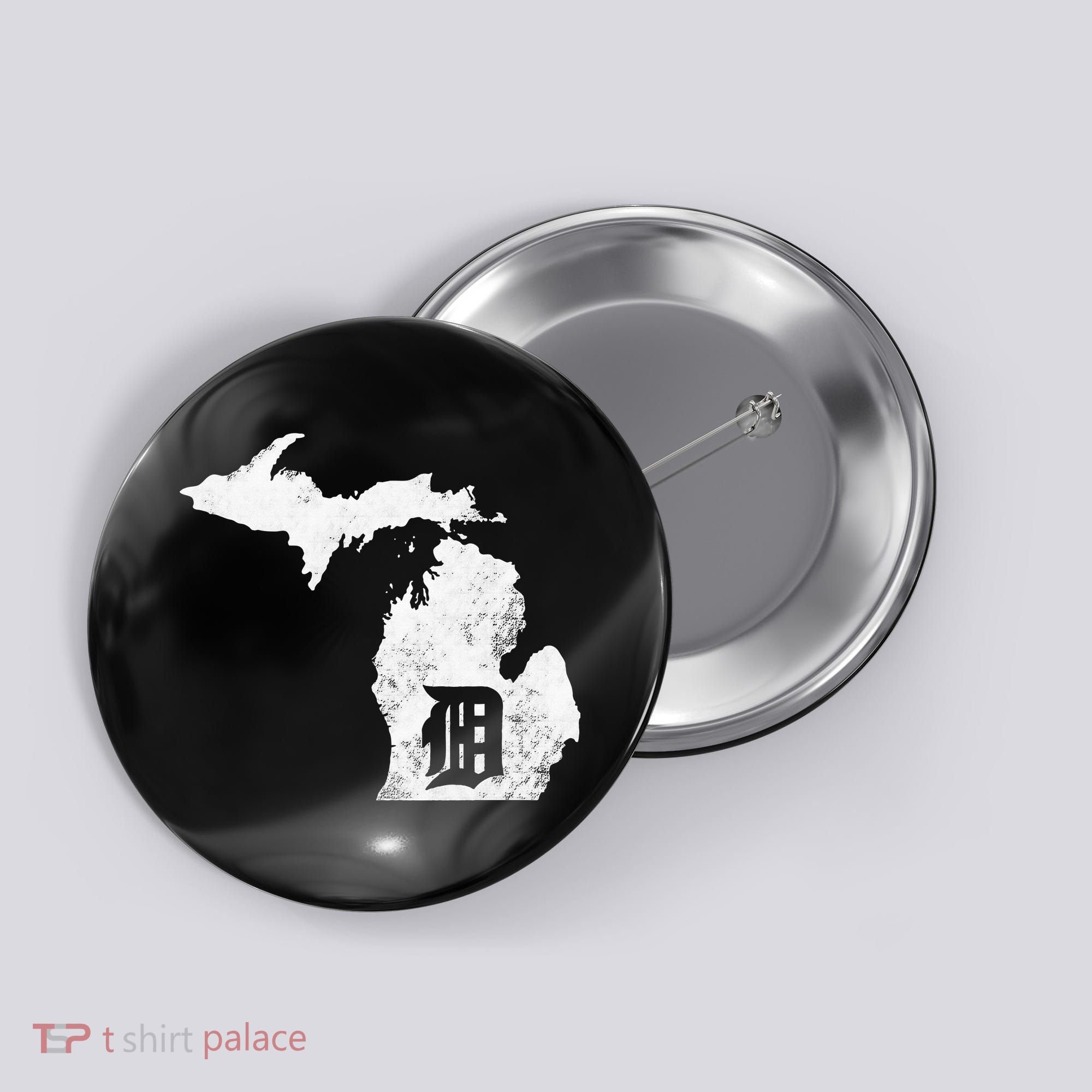 Detroit Michigan Motor City Midwest D Mitten Button
