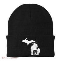 Detroit Michigan Motor City Midwest D Mitten Beanie thumb 0