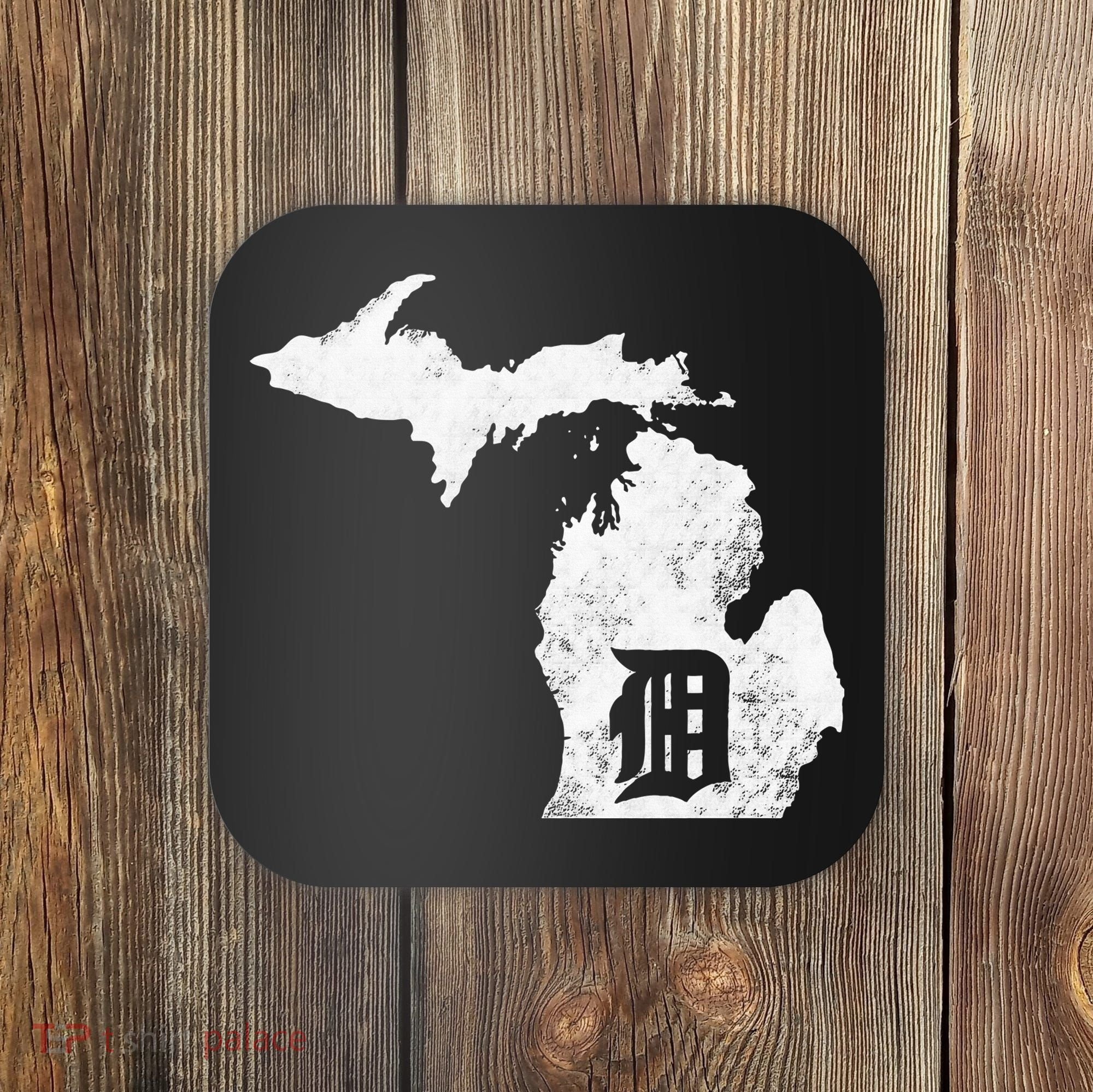 Detroit Michigan Motor City Midwest D Mitten Coaster