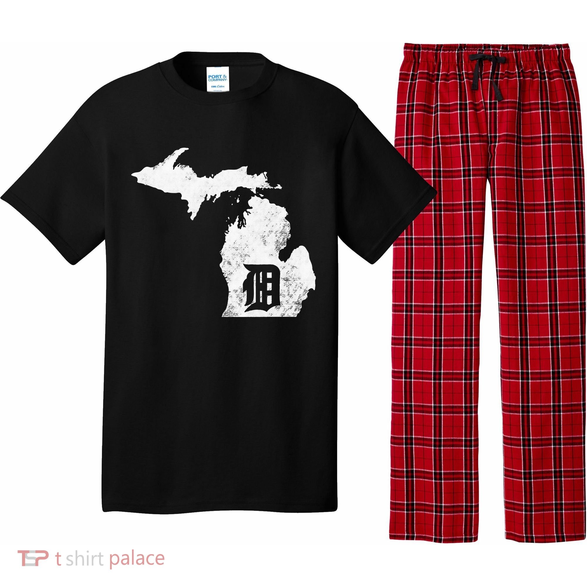 Detroit Michigan Motor City Midwest D Mitten Pajama Set