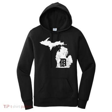 Detroit Michigan Motor City Midwest D Mitten Women's Hoodie