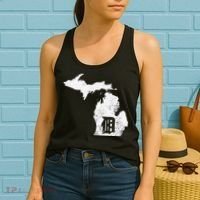 Detroit Michigan Motor City Midwest D Mitten Women's Tank Top thumb 2
