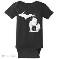Detroit Michigan Motor City Midwest D Mitten Baby Bodysuit thumb 0