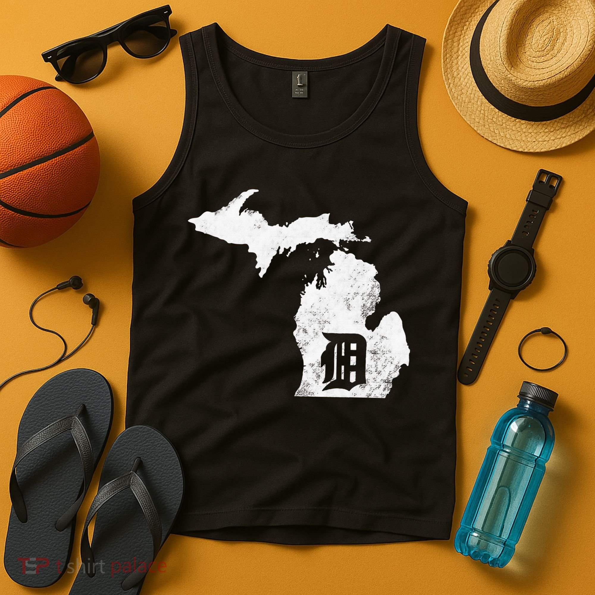 Detroit Michigan Motor City Midwest D Mitten Tank Top