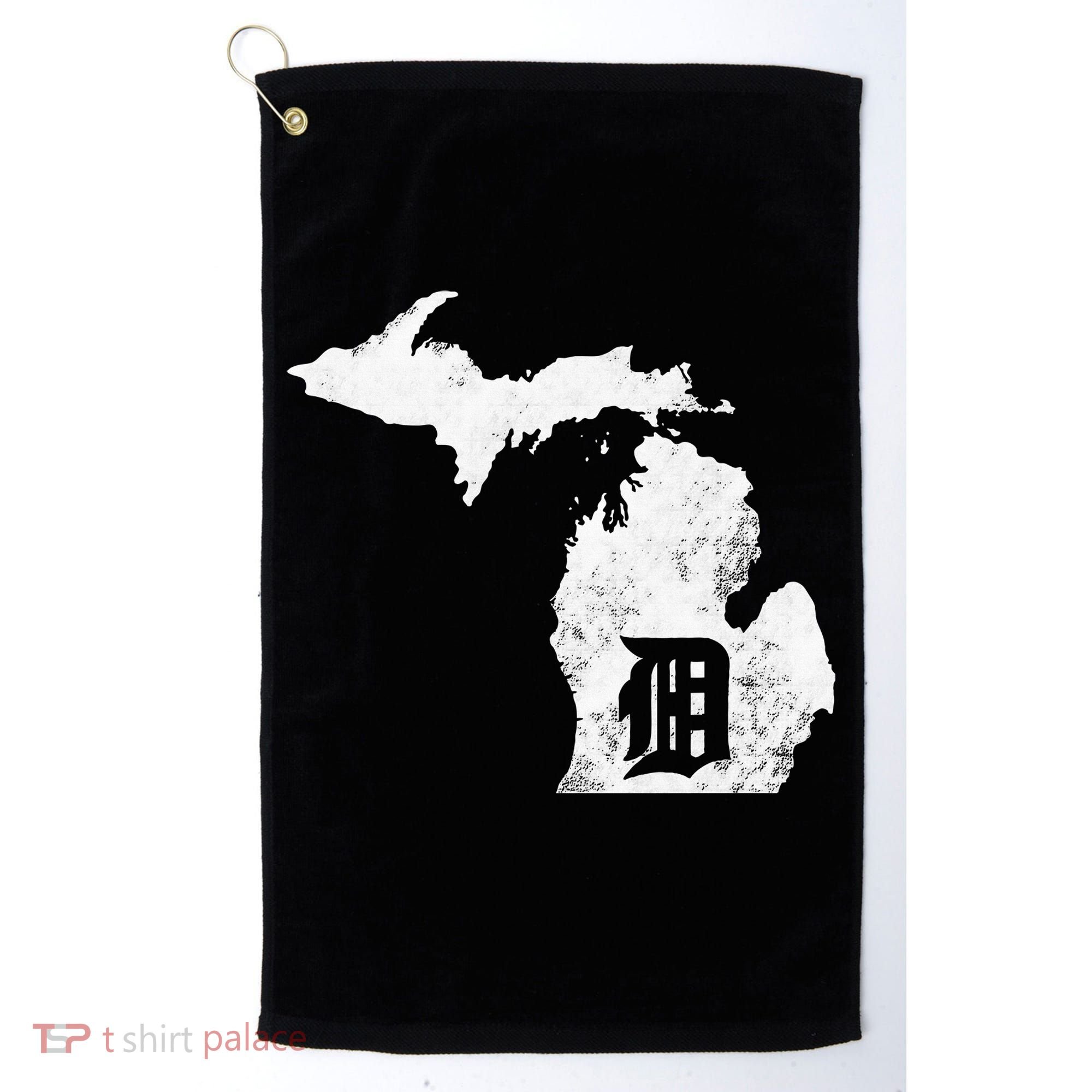 Detroit Michigan Motor City Midwest D Mitten Golf Towel