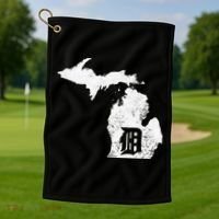 Detroit Michigan Motor City Midwest D Mitten Golf Towel thumb 1