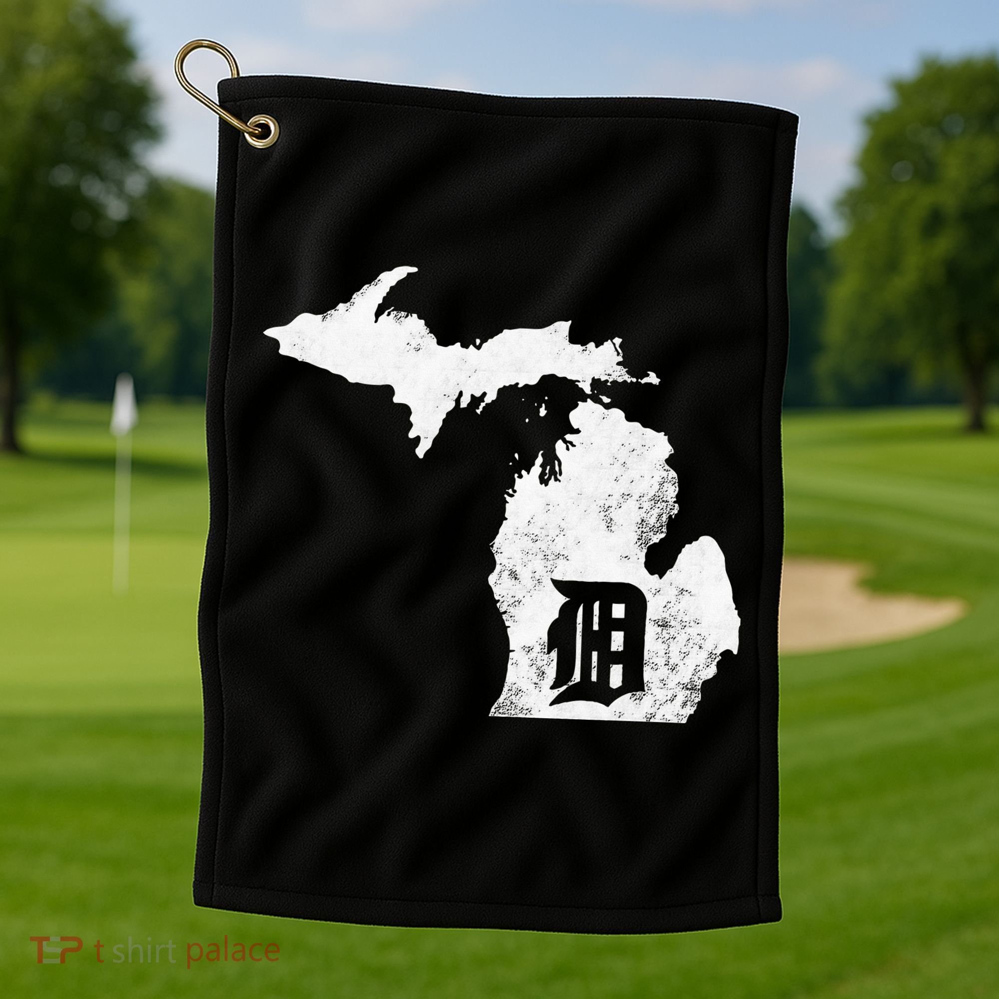 Detroit Michigan Motor City Midwest D Mitten Golf Towel