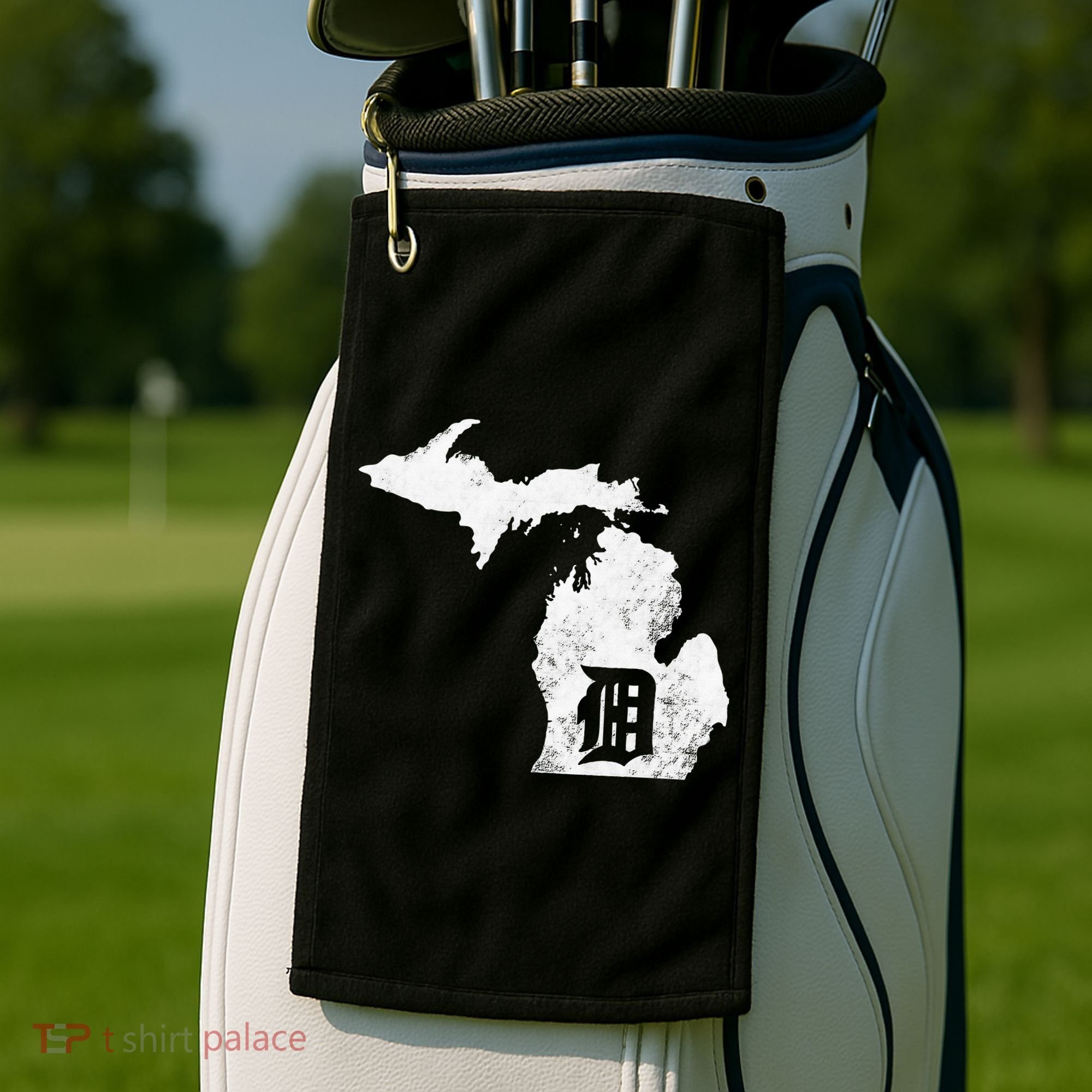 Detroit Michigan Motor City Midwest D Mitten Golf Towel