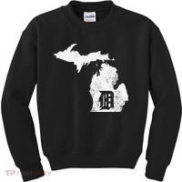 Detroit Michigan Motor City Midwest D Mitten Kids Sweatshirt thumb 0