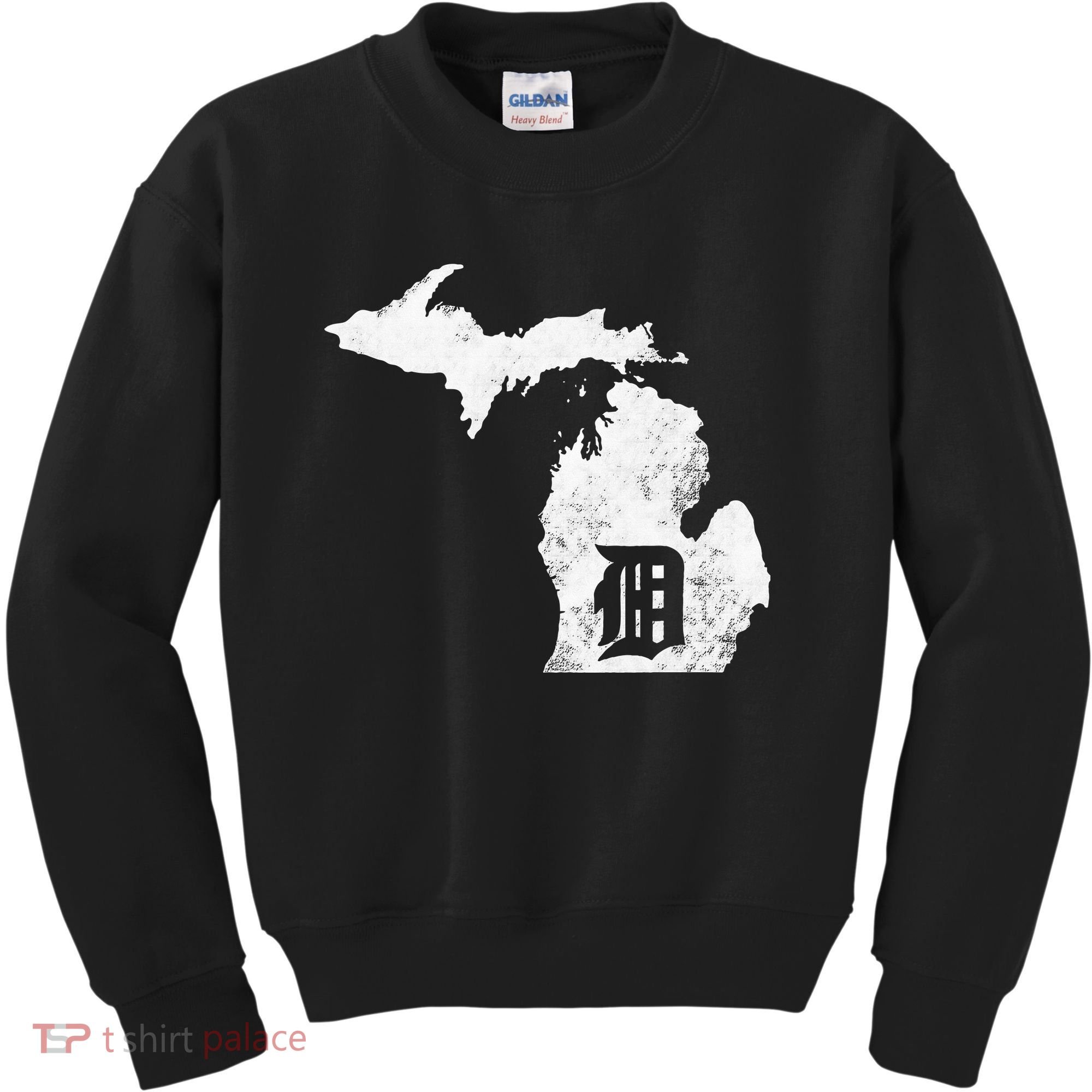 Detroit Michigan Motor City Midwest D Mitten Kids Sweatshirt
