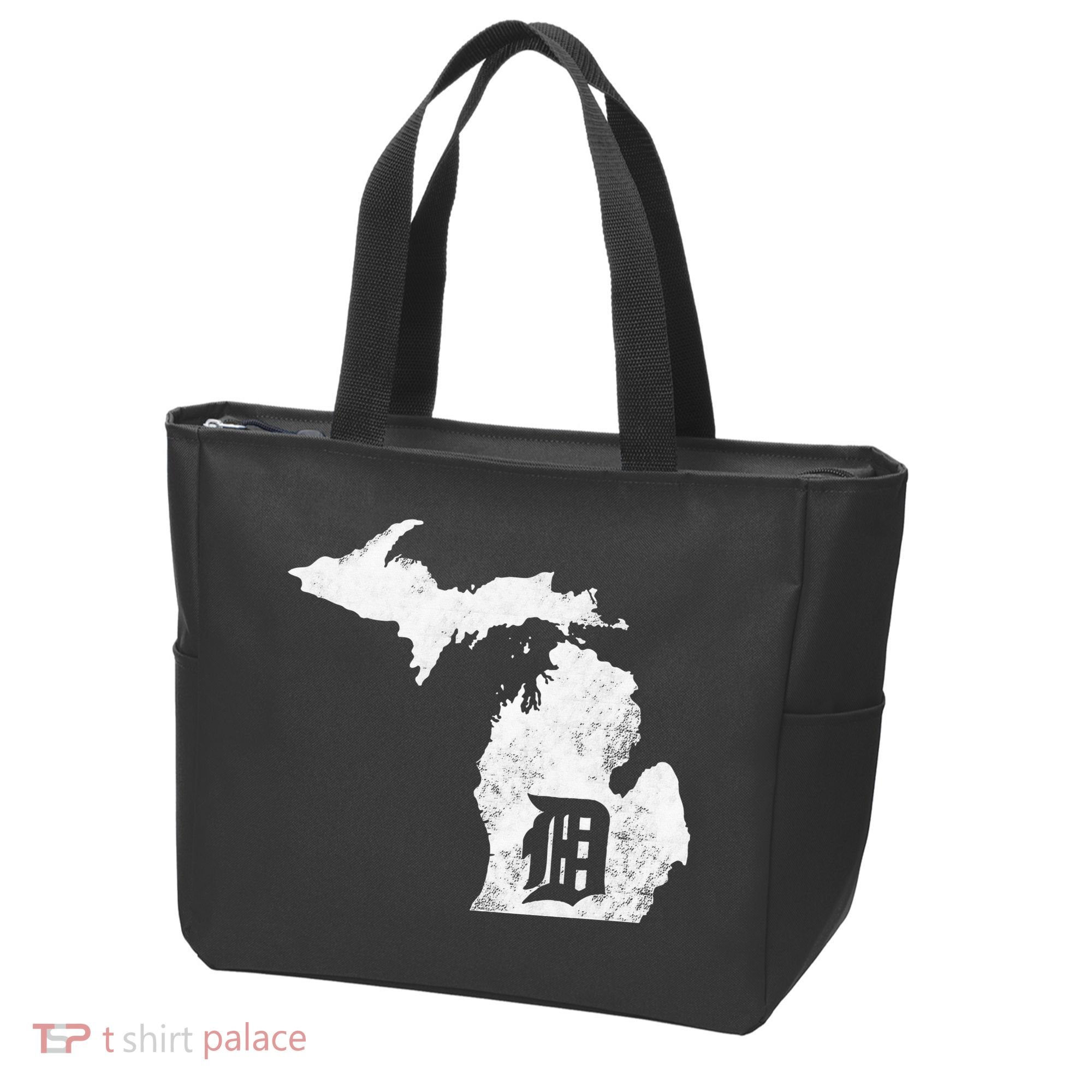 Detroit Michigan Motor City Midwest D Mitten Tote Bag