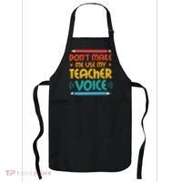 Dont Make Me Use My Teacher Voice Daycare Teacher Apron thumb 0