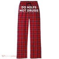 Do Milfs Not Drugs Women's Flannel Plaid Pajama Pants thumb 0