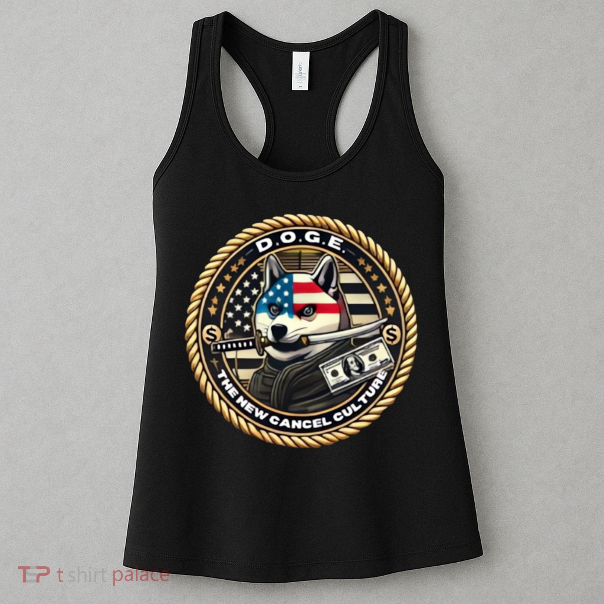 Doge Meme New Cancel Culture Department Of Government Efficiency Dark Maga Elon Women's Tank Top