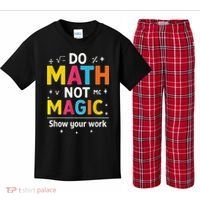Do Math Not Magic Funny Math Teacher Back To School Kids Plaid Pajama Set thumb 0