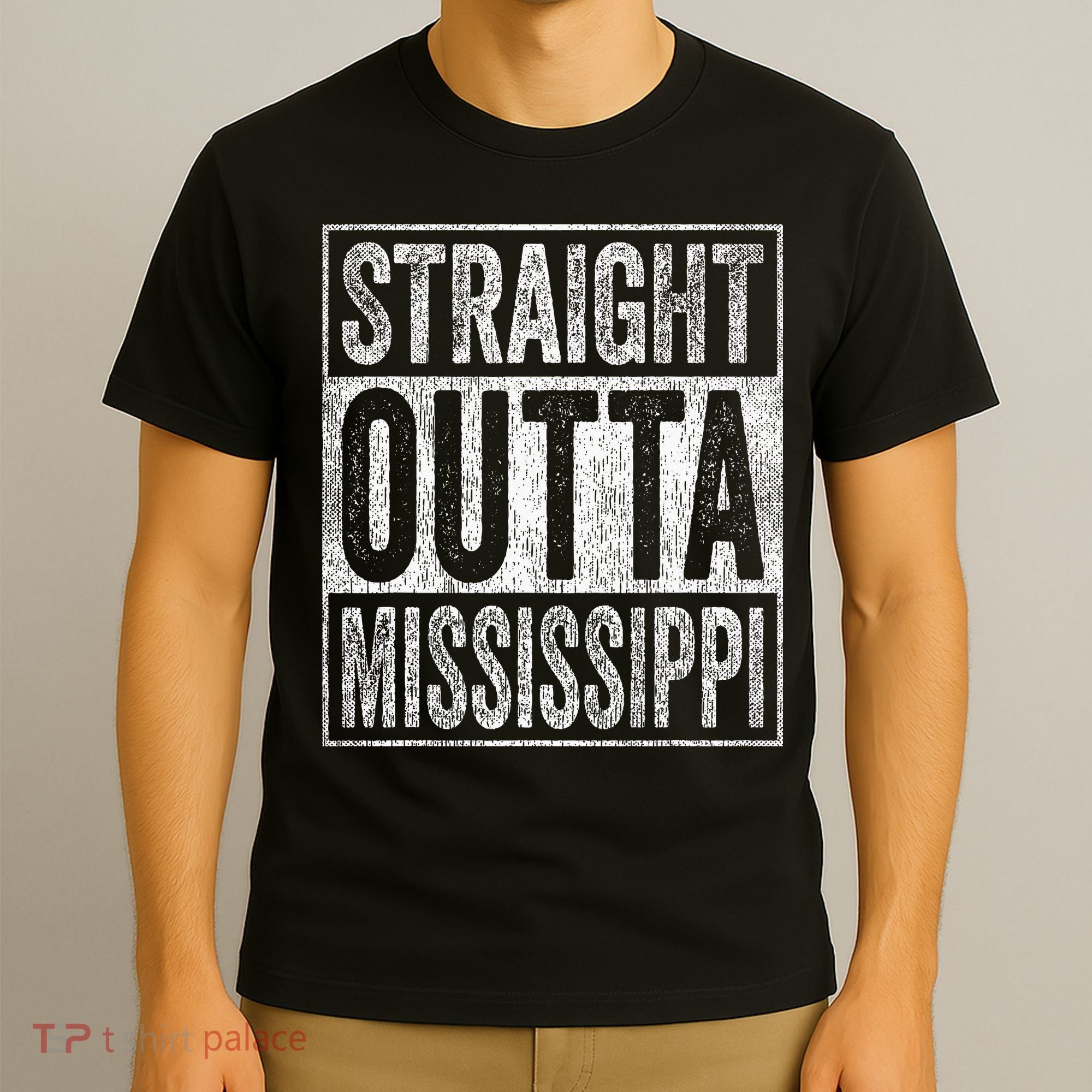 Distressed Mississippi Outfit MS Straight Outta Mississippi T-Shirt