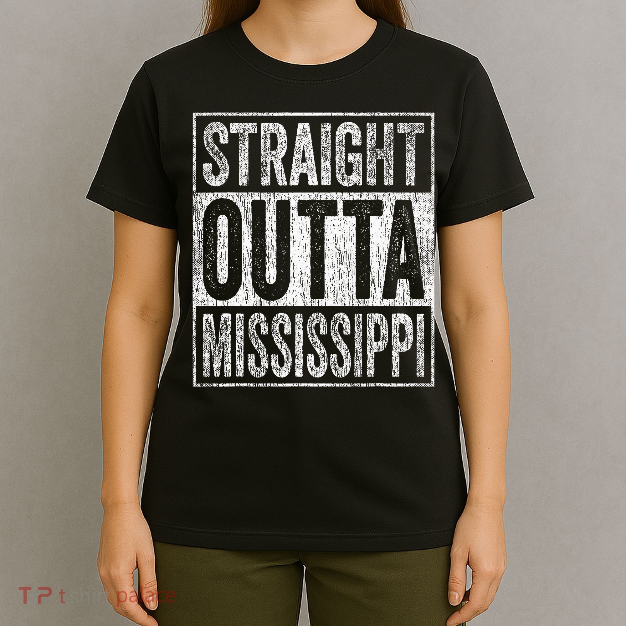 Distressed Mississippi Outfit MS Straight Outta Mississippi T-Shirt