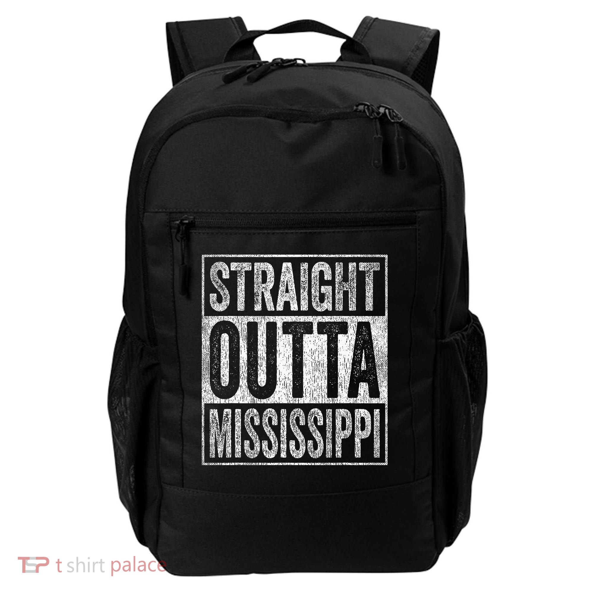 Distressed Mississippi Outfit MS Straight Outta Mississippi Backpack