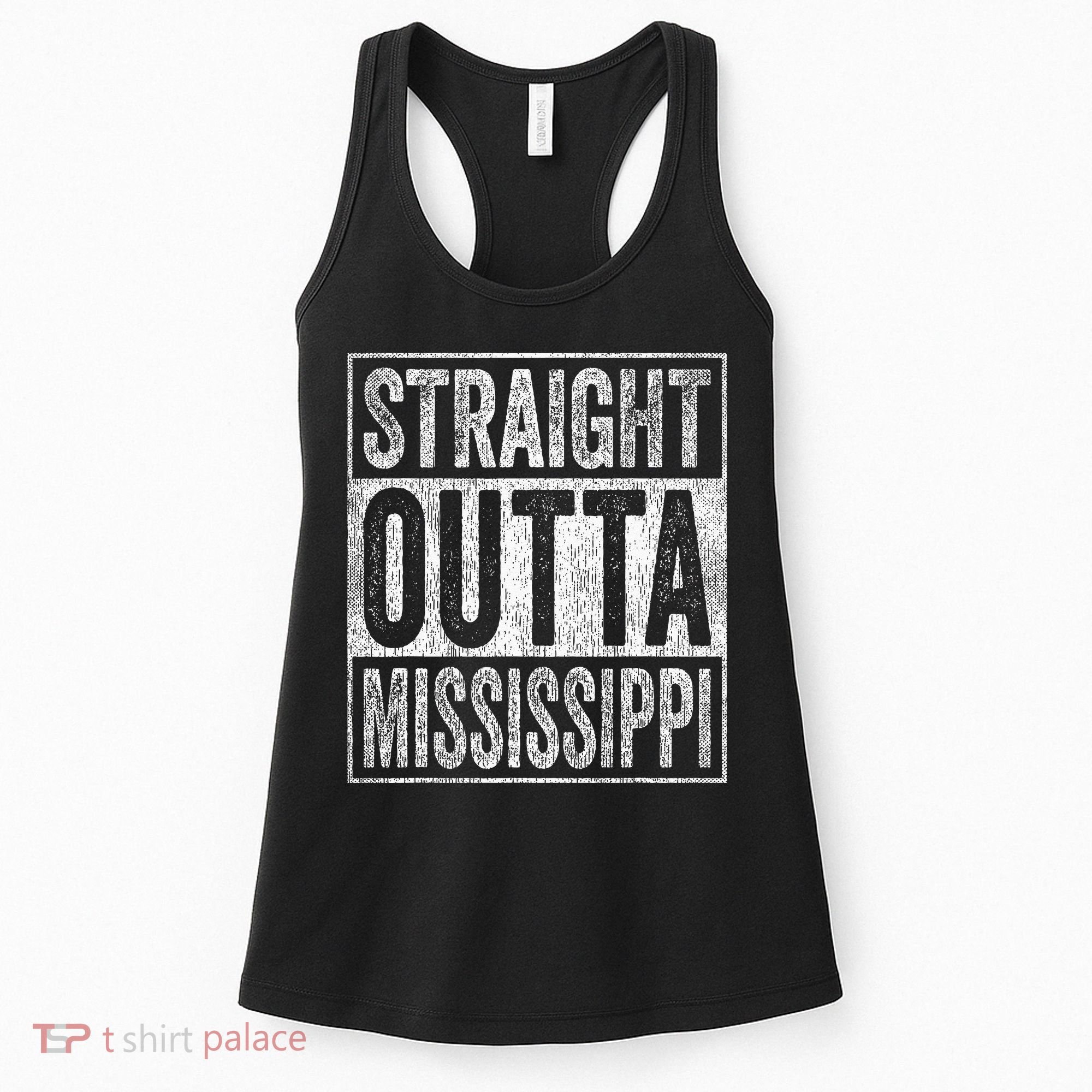 Distressed Mississippi Outfit MS Straight Outta Mississippi Women's Tank Top