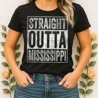 Distressed Mississippi Outfit MS Straight Outta Mississippi Women's T-Shirt thumb 2