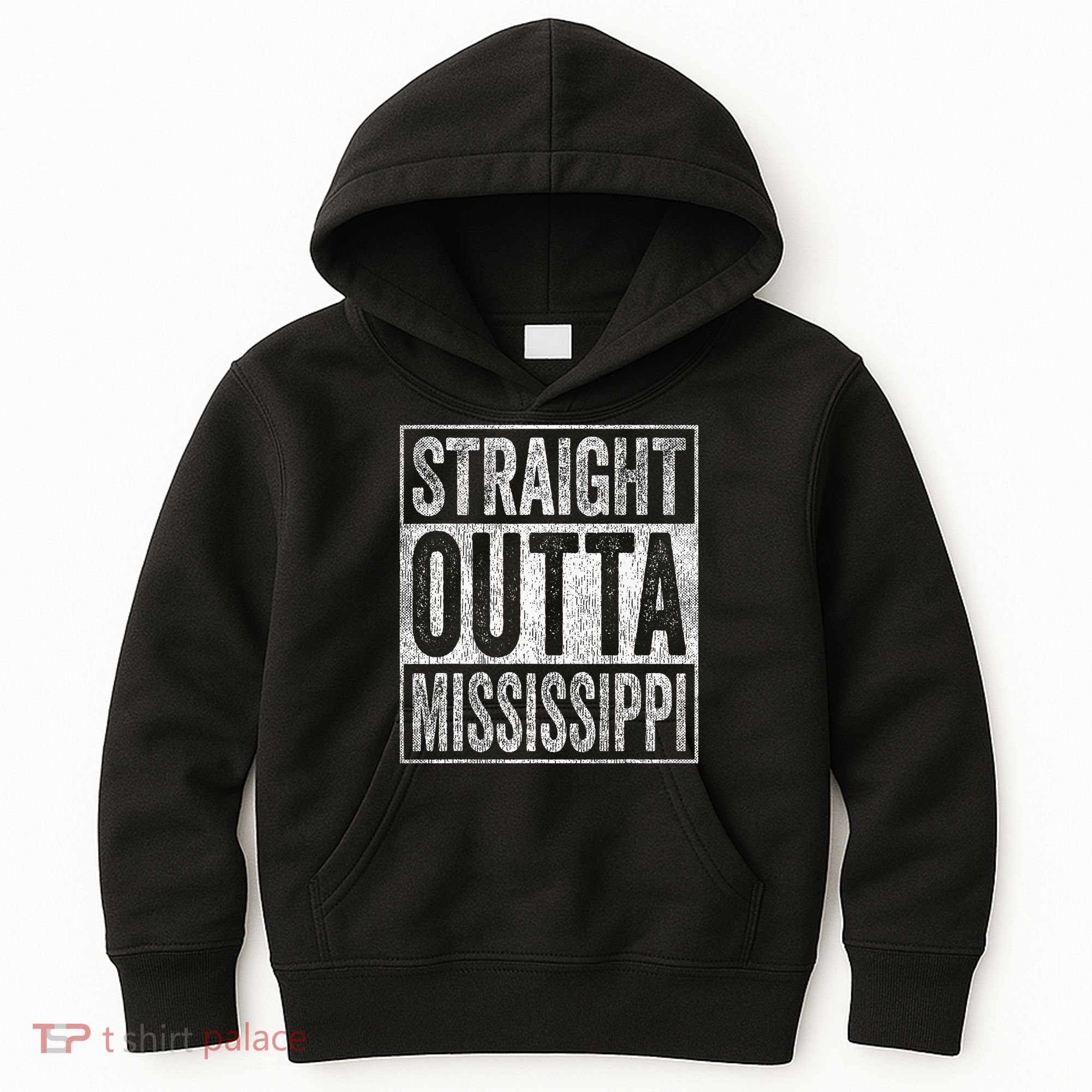 Distressed Mississippi Outfit MS Straight Outta Mississippi Kids Hoodie