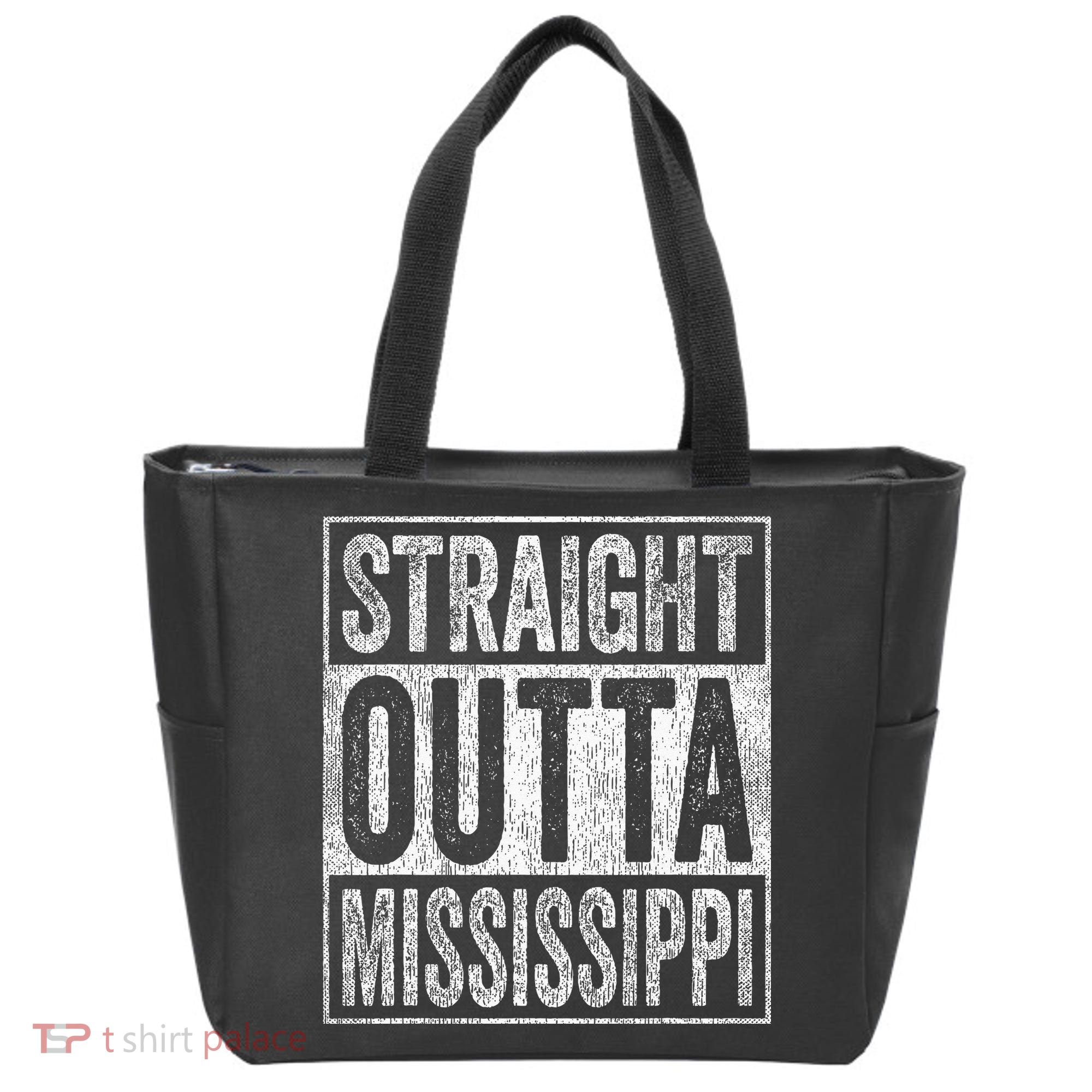 Distressed Mississippi Outfit MS Straight Outta Mississippi Tote Bag