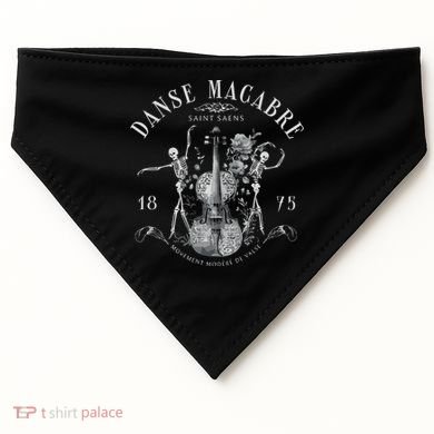Danse Macabre Orchestra Skeleton Violin USA-Made Doggie Bandana