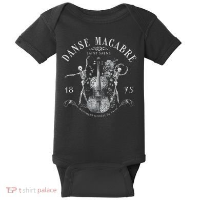 Danse Macabre Orchestra Skeleton Violin Baby Bodysuit