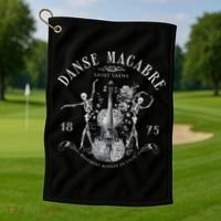 Danse Macabre Orchestra Skeleton Violin Golf Towel thumb 1