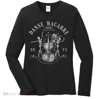 Danse Macabre Orchestra Skeleton Violin Women's Long Sleeve Shirt