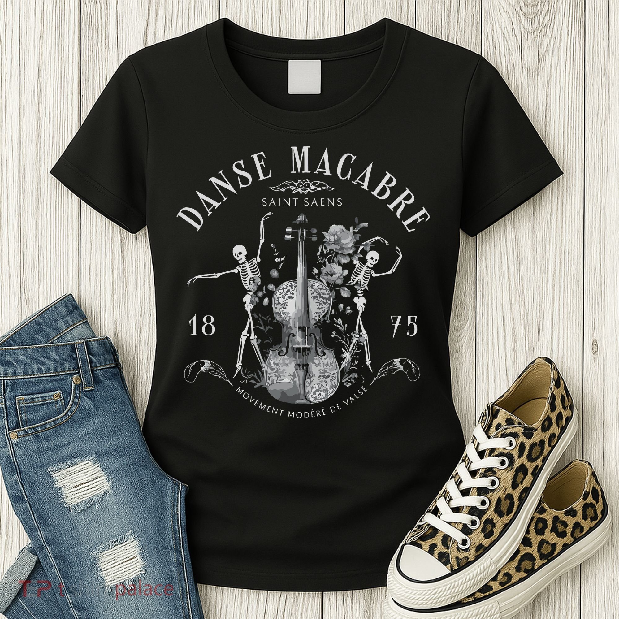 Danse Macabre Orchestra Skeleton Violin Women's T-Shirt