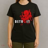 Detroit Michigan Octopus Kraken Downtown Motor City T-Shirt thumb 4