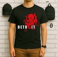 Detroit Michigan Octopus Kraken Downtown Motor City T-Shirt thumb 6