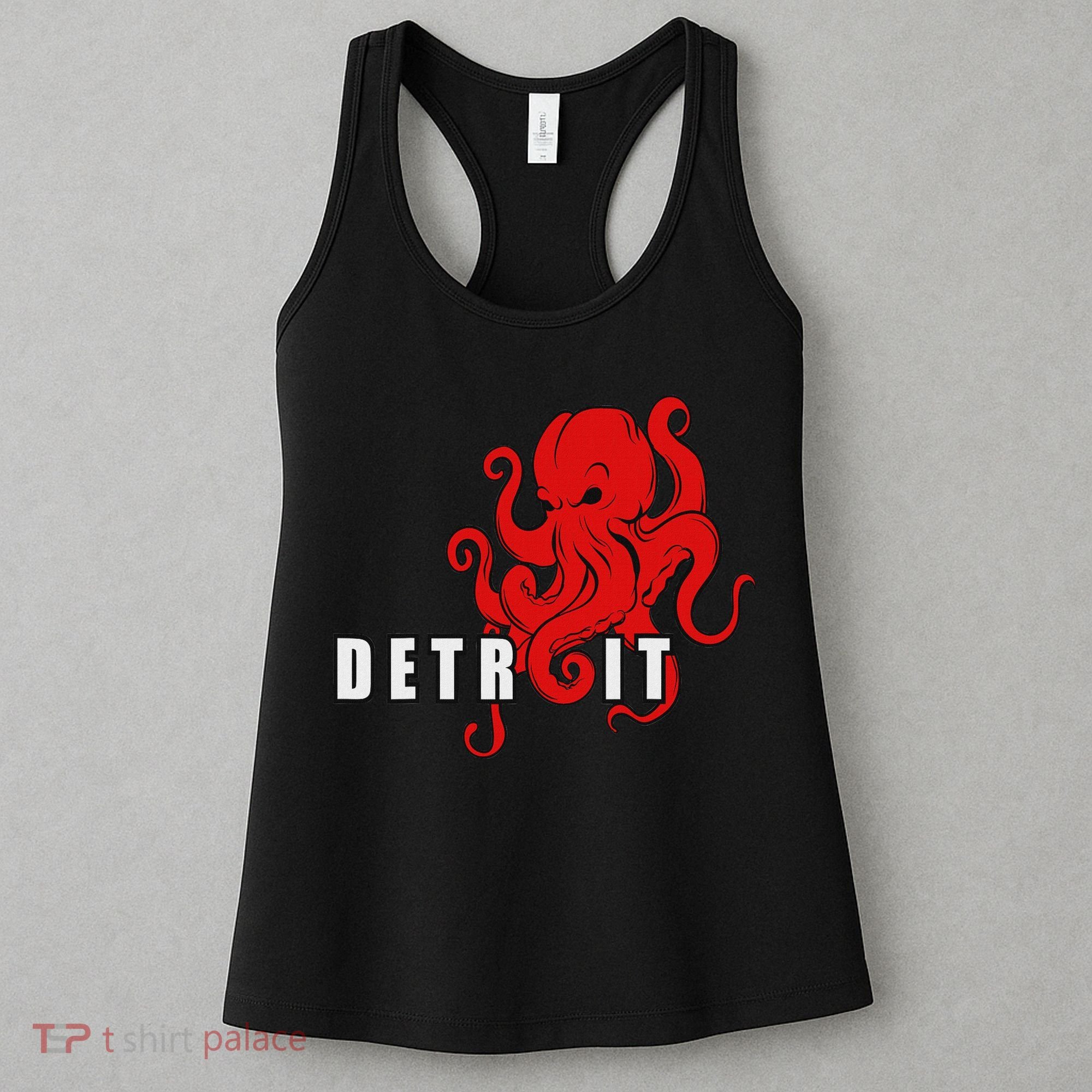 Detroit Michigan Octopus Kraken Downtown Motor City Women's Tank Top